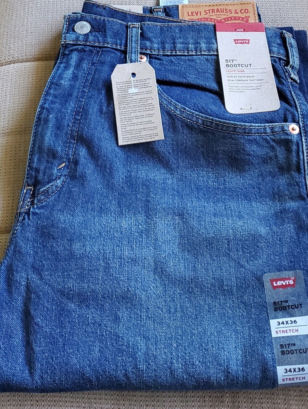 Levi's Men's 517 Bootcut Jeans in Dark Blue Denim